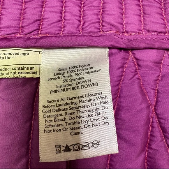 Eddie Bauer Girls XS Down Insulation Hooded Jacket Red Pink Warm Spring Winter - Picture 4 of 5